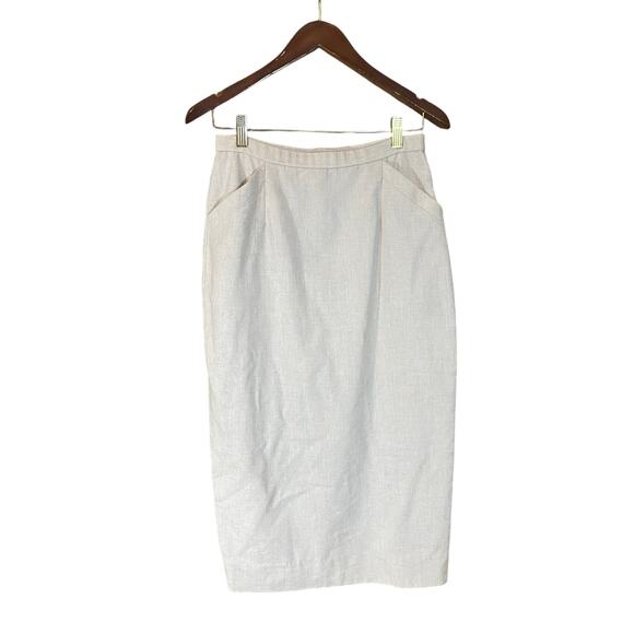 Pendleton Linen Blend Pencil Skirt Beige Size 8 Made in USA vintage - Picture 1 of 7